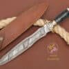 Damascus Steel Dagger Knife with Sheath