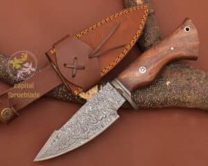 Skinner Knife with Cow Leather Sheath