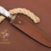 Damascus Dagger Knife with Leather Sheath