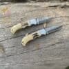 Lot of 2 damascus steel folding knives