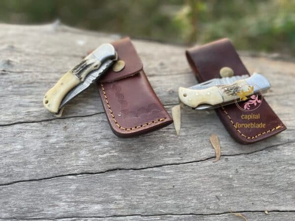 Pocket Knives with Leather Sheath