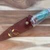 Custom Engraved Knife with Cow Leather Sheath