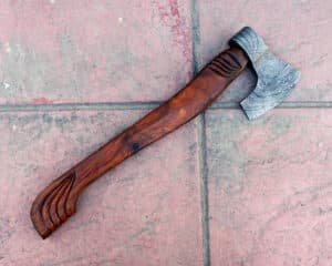 Damascus Steel axe with Ashwood handle